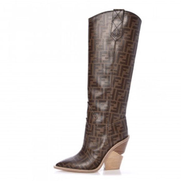 Fendi Shoes - In Search of Fendi FF Zucca Tall Western Cowboy Boots